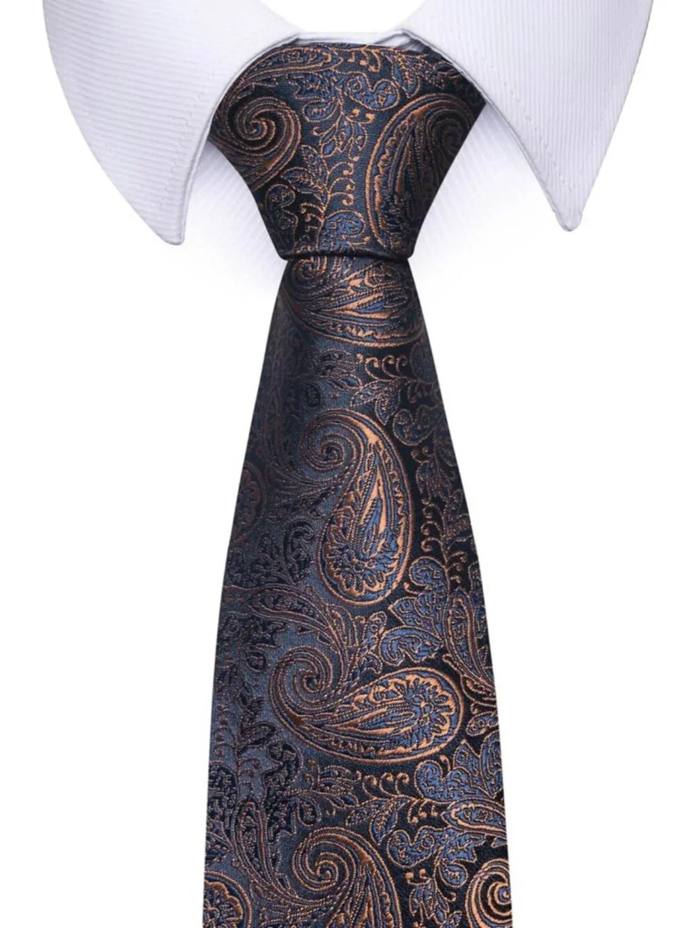 Men's Purple & Gold 100% Microfiber Paisley Jacquard Formal Necktie For Business